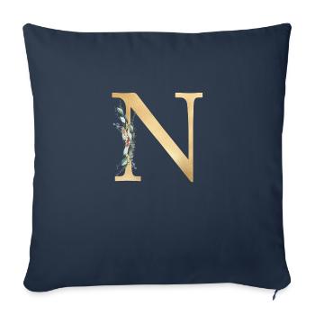 Customizable Monogram AN - Sofa pillowcase 17,3'' x 17,3'' (45 x 45 cm) - navy - Front