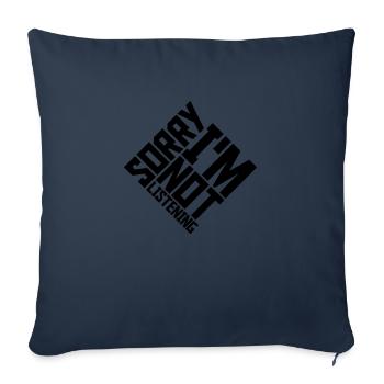 désolé de ne pas écouter - Housse de coussin décorative 45 x 45 cm - bleu marine - Devant