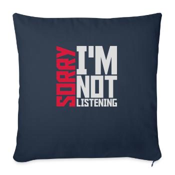 désolé de ne pas écouter - Housse de coussin décorative 45 x 45 cm - bleu marine - Devant