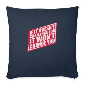 Séance d’entraînement Fitness Motivation Citation - Housse de coussin décorative 45 x 45 cm - bleu marine - Devant
