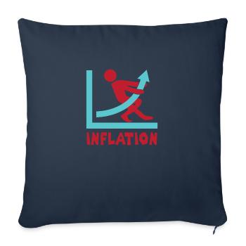 La courbe d’inflation augmente et le sarcasme augmente - Housse de coussin décorative 45 x 45 cm - bleu marine - Devant