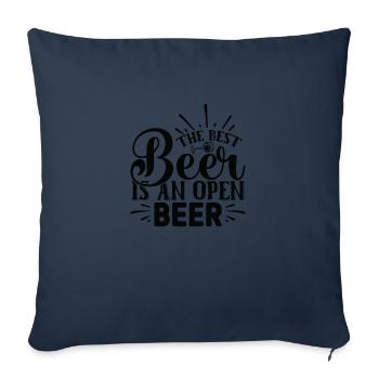 La meilleure bière est une bière ouverte - Housse de coussin décorative 45 x 45 cm - bleu marine - Devant