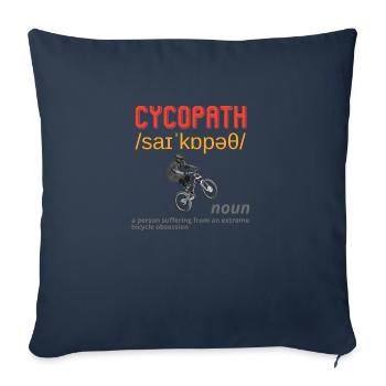 CYCOPATH Police Rétro Colorée Homme à Vélo - Housse de coussin décorative 45 x 45 cm - bleu marine - Devant