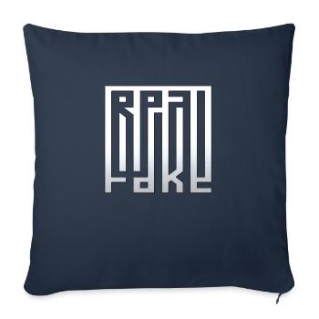 think fake positive thoughts happy meditation - Sofa pillowcase 17,3'' x 17,3'' (45 x 45 cm) - navy - Front