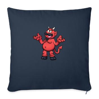 Diable maléfique - Housse de coussin décorative 45 x 45 cm - bleu marine - Devant