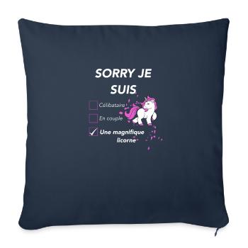 Je suis une magnifique licorne - Housse de coussin décorative 45 x 45 cm - bleu marine - Devant