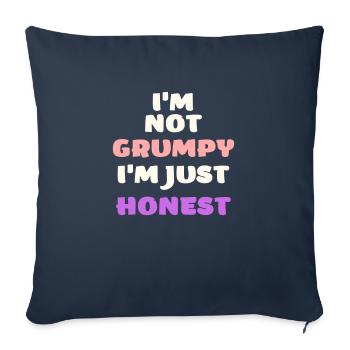 Drôle grincheux lunatique colère honnête vecteur - Housse de coussin décorative 45 x 45 cm - bleu marine - Devant