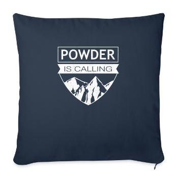 Neige fraîche sur les montagnes - La poudreuse appelle - Housse de coussin décorative 45 x 45 cm - bleu marine - Devant
