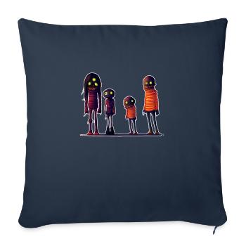 Famille Halloween - Housse de coussin décorative 45 x 45 cm - bleu marine - Devant