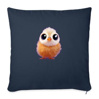 drôles de poussins - Housse de coussin décorative 45 x 45 cm - bleu marine - Devant