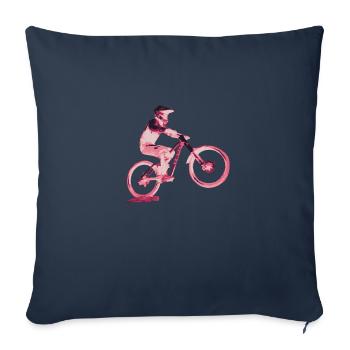 mountain biking downhill - Sofa pillowcase 17,3'' x 17,3'' (45 x 45 cm) - navy - Front