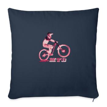 vtt mtb vélo bmx - Housse de coussin décorative 45 x 45 cm - bleu marine - Devant