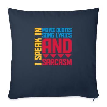 parler des paroles et du sarcasme - Housse de coussin décorative 45 x 45 cm - bleu marine - Devant