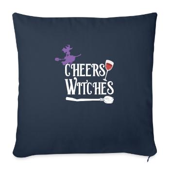 Vive les sorcières - Housse de coussin décorative 45 x 45 cm - bleu marine - Devant