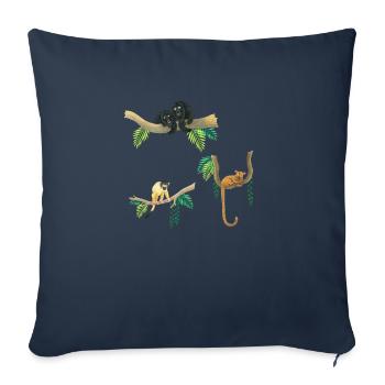 funny monkeys - Sofa pillowcase 17,3'' x 17,3'' (45 x 45 cm) - navy - Front
