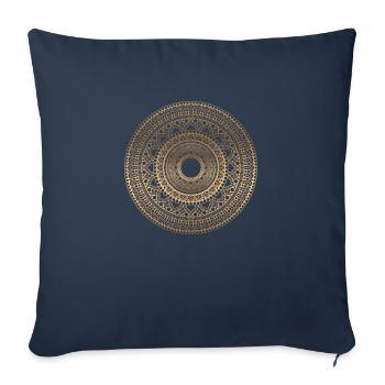 MANDALA 018 - Housse de coussin décorative 45 x 45 cm - bleu marine - Devant