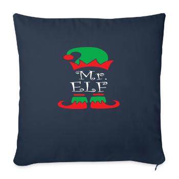 M. Elf Noël - Housse de coussin décorative 45 x 45 cm - bleu marine - Devant
