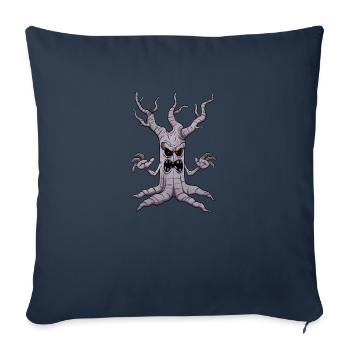Arbre d’Halloween effrayant - Housse de coussin décorative 45 x 45 cm - bleu marine - Devant