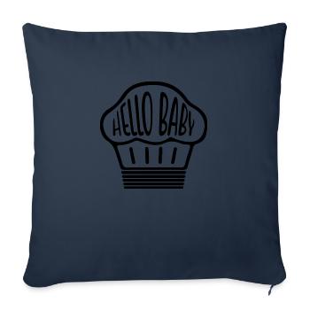 Bonjour chéri - Housse de coussin décorative 45 x 45 cm - bleu marine - Devant