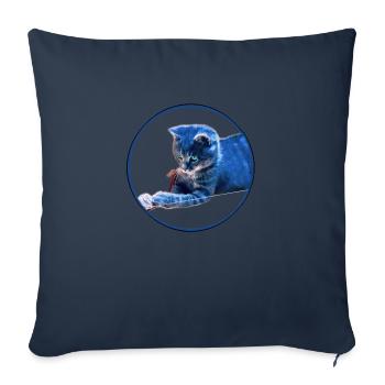 Jouer aux chatons - Housse de coussin décorative 45 x 45 cm - bleu marine - Devant