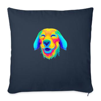 Psychedelischer Hund - Sofakissenbezug 45 x 45 cm - Navy - Vorne