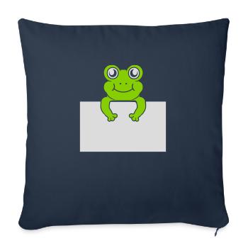 Present text Comic Frog - Sofa pillowcase 17,3'' x 17,3'' (45 x 45 cm) - navy - Front
