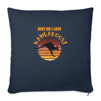 Why I Love Kangaroos Why I Do Lve Kangaroos - Sofa pillowcase 17,3'' x 17,3'' (45 x 45 cm) - navy - Front