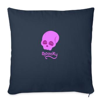 Lila gruseliger Totenkopf - Sofakissenbezug 45 x 45 cm - Navy - Vorne