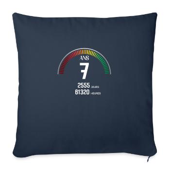 Anniversaire 7 ans Compteur - Housse de coussin décorative 45 x 45 cm - bleu marine - Devant