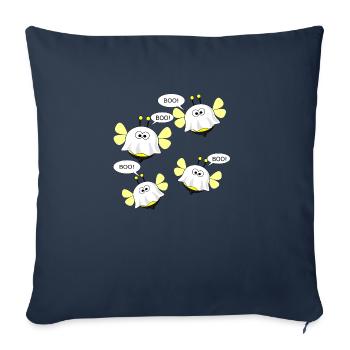 Boo Bees - Housse de coussin décorative 45 x 45 cm - bleu marine - Devant