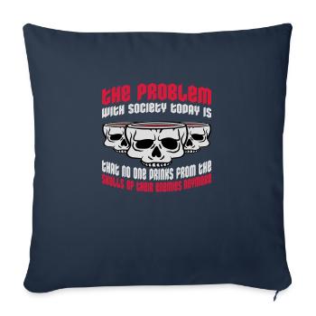 drinks from enemies skulls - Sofa pillowcase 17,3'' x 17,3'' (45 x 45 cm) - navy - Front