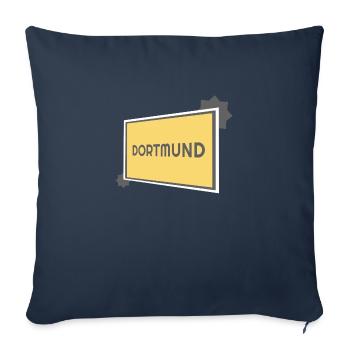 Dortmund Ortsschild - modern grey - Sofakissenbezug 45 x 45 cm - Navy - Vorne