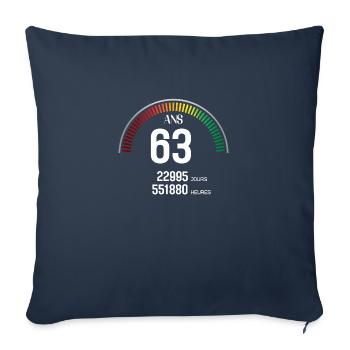 Anniversaire 63 ans Compteur - Housse de coussin décorative 45 x 45 cm - bleu marine - Devant