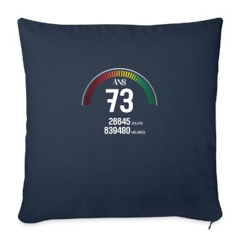 Anniversaire 73 ans Compteur - Housse de coussin décorative 45 x 45 cm - bleu marine - Devant