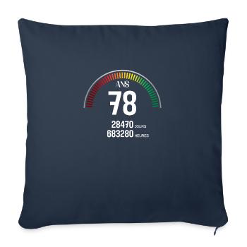 Anniversaire 78 ans Compteur - Housse de coussin décorative 45 x 45 cm - bleu marine - Devant