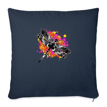 Dragonfly Encre - Housse de coussin décorative 45 x 45 cm - bleu marine - Devant