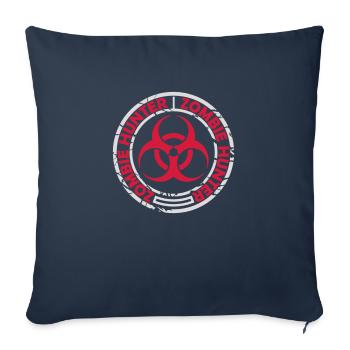 Chasseur de zombies Citation d’Halloween - Housse de coussin décorative 45 x 45 cm - bleu marine - Devant