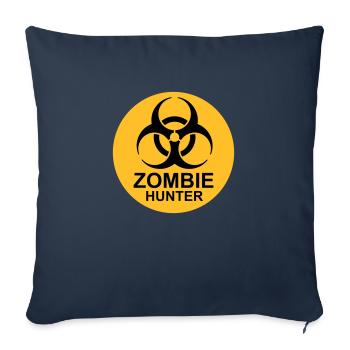 Chasseur de zombies Citation d’Halloween - Housse de coussin décorative 45 x 45 cm - bleu marine - Devant