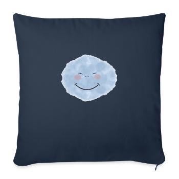Nuage smile - Housse de coussin décorative 45 x 45 cm - bleu marine - Devant
