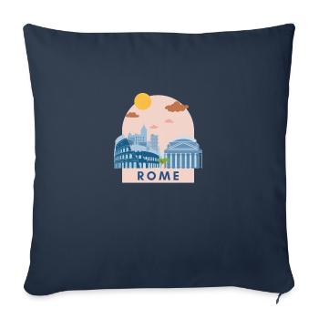Italie Rome Design Logo Vacances Europe Italie - Housse de coussin décorative 45 x 45 cm - bleu marine - Devant