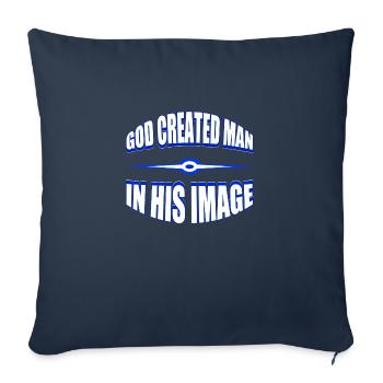 God Created Man - Sofa pillowcase 17,3'' x 17,3'' (45 x 45 cm) - navy - Front
