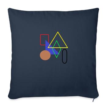 Formes de base Géométrie Formes géométriques Motifs - Housse de coussin décorative 45 x 45 cm - bleu marine - Devant