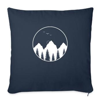 Landscape in Geometric round shape - Sofa pillowcase 17,3'' x 17,3'' (45 x 45 cm) - navy - Front