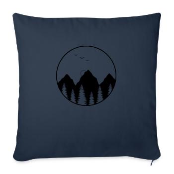 Landscape in Geometric round shape - Sofa pillowcase 17,3'' x 17,3'' (45 x 45 cm) - navy - Front