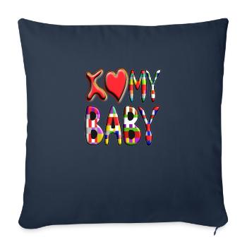 I love / heart my Baby - Sofa pillowcase 17,3'' x 17,3'' (45 x 45 cm) - navy - Front