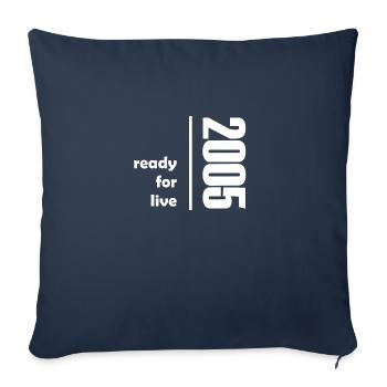 2005 prêt pour le blanc vivant - Housse de coussin décorative 45 x 45 cm - bleu marine - Devant