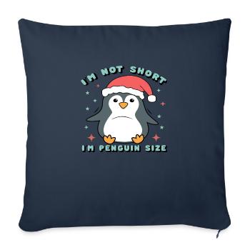 Je ne suis pas petit Je suis Penguin Taille - Housse de coussin décorative 45 x 45 cm - bleu marine - Devant