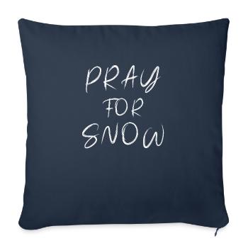 Pray for snow prions pour la neige - Housse de coussin décorative 45 x 45 cm - bleu marine - Devant