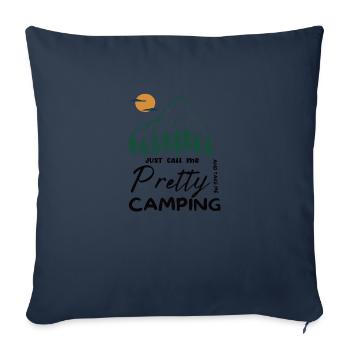 Appelez-moi simplement Pretty et emmenez-moi Camping - Housse de coussin décorative 45 x 45 cm - bleu marine - Devant