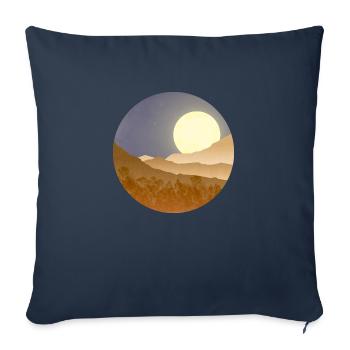 Moon in night landscape - Sofa pillowcase 17,3'' x 17,3'' (45 x 45 cm) - navy - Front